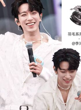 高品质新款现货李沛恩音乐节同款黑色羽毛小众手设计指环