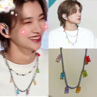 高品质现货新款洪知秀同款小熊项链情人节锁骨链