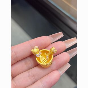 新款高品质一碗一勺吃喝不愁|凯迪猫咪碗勺摆件宝宝周岁满月礼