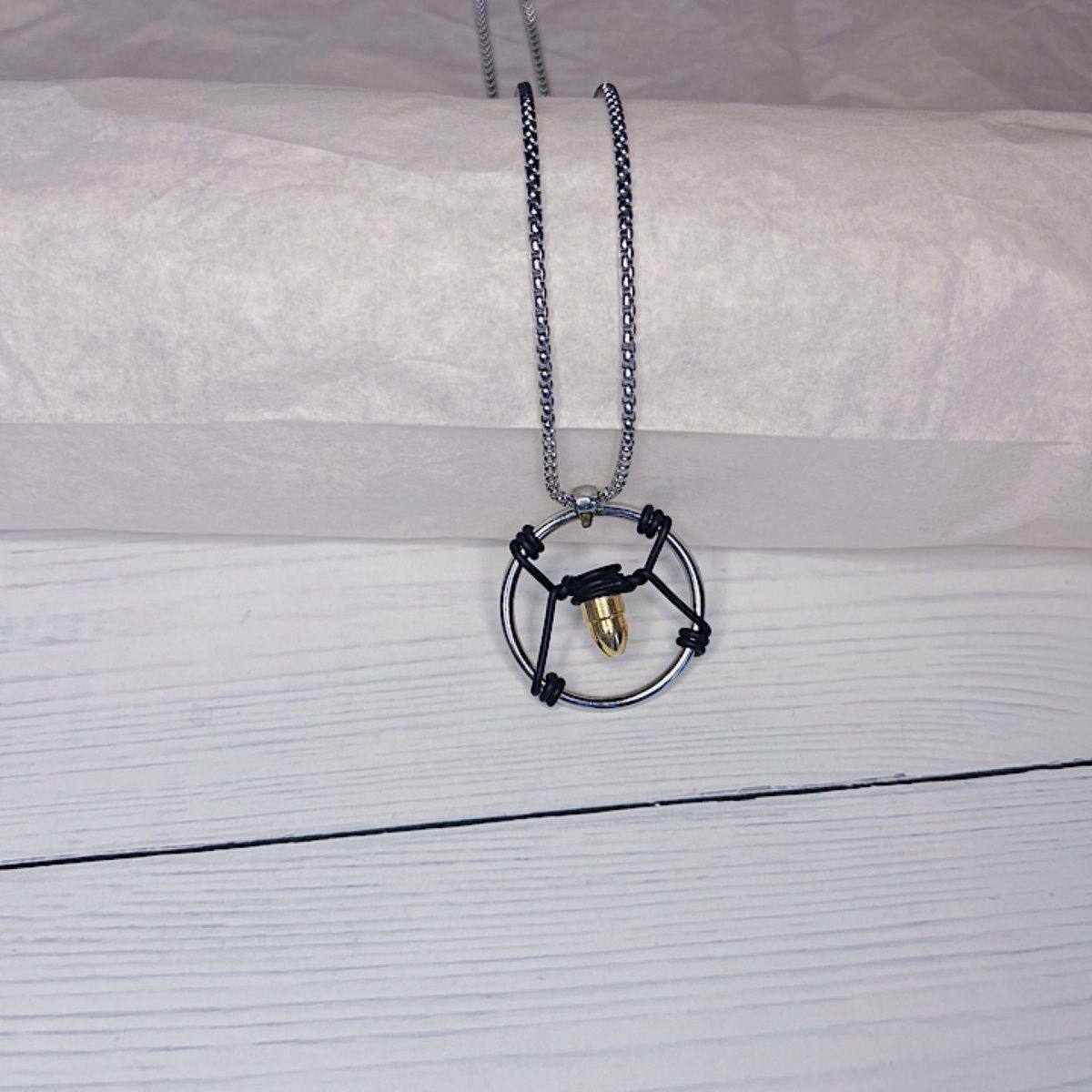 新款现货高品质朋克2077子弹头项链黄色子弹壳项链