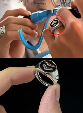 新款现货高版本严成铉明星同款古着戒指高级感ins小众男团周边