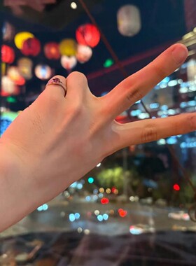 新款高版本苏新皓同款红色石榴石戒指可调节指环粉丝应援礼物