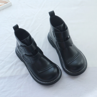 大头马丁靴女英伦风秋冬新款 厚底靴子欧美范复古女靴圆头百搭短靴
