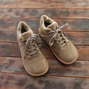 复古小众短靴女新款 软底舒适靴子休闲马丁靴女 秋冬加绒保暖高帮鞋