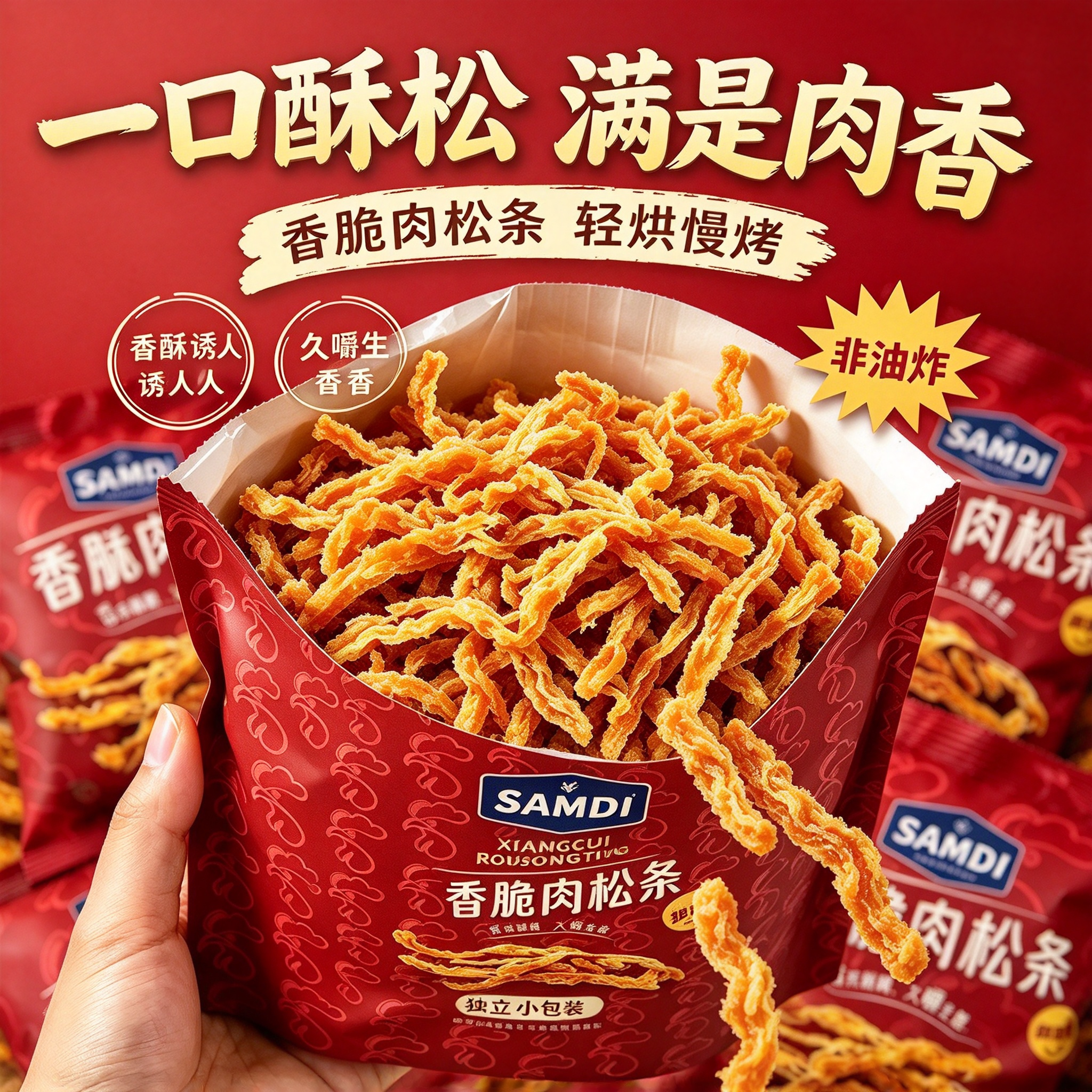 香酥肉松条鸡肉干独立小包装