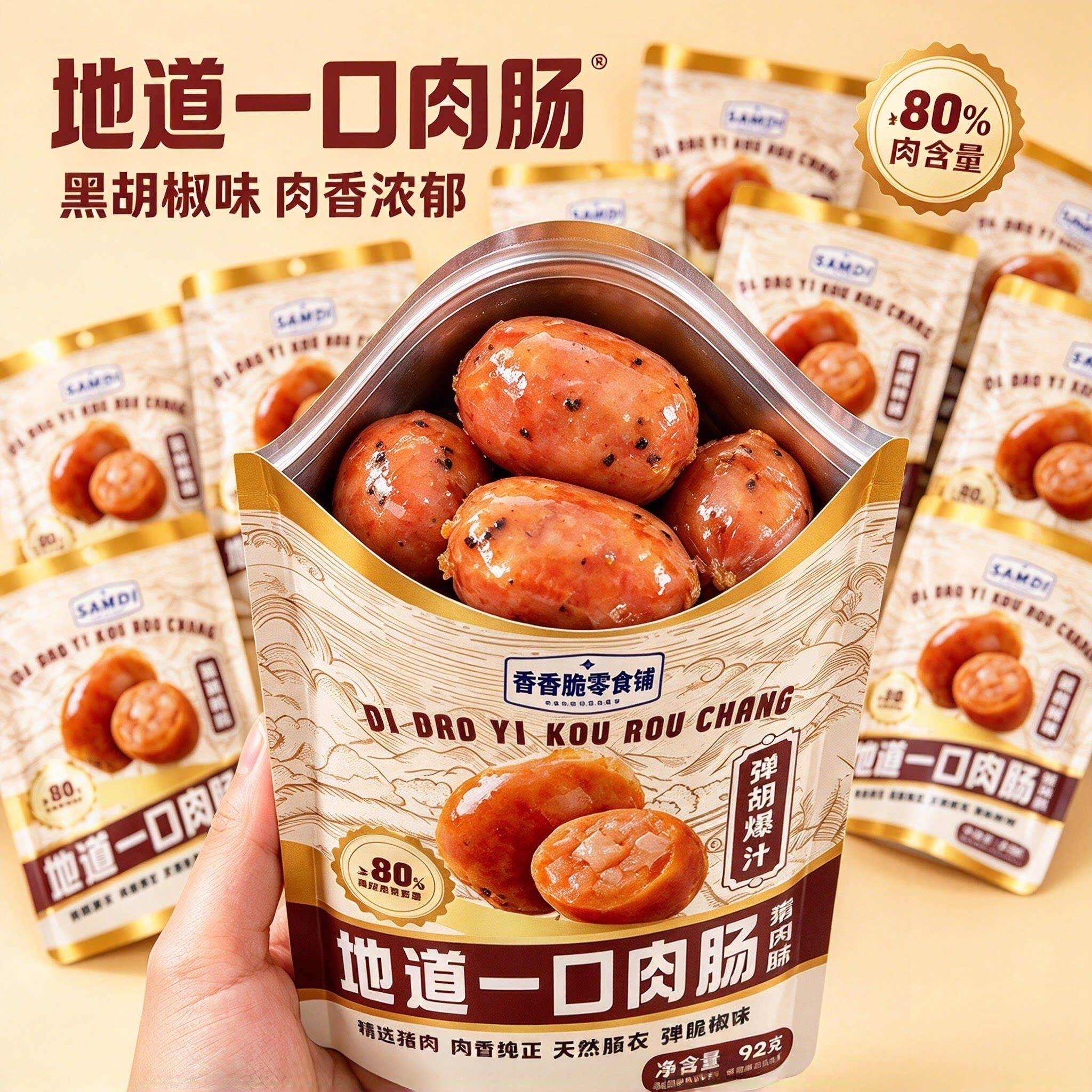 黑胡椒香辣一口肉肠地道小香肠