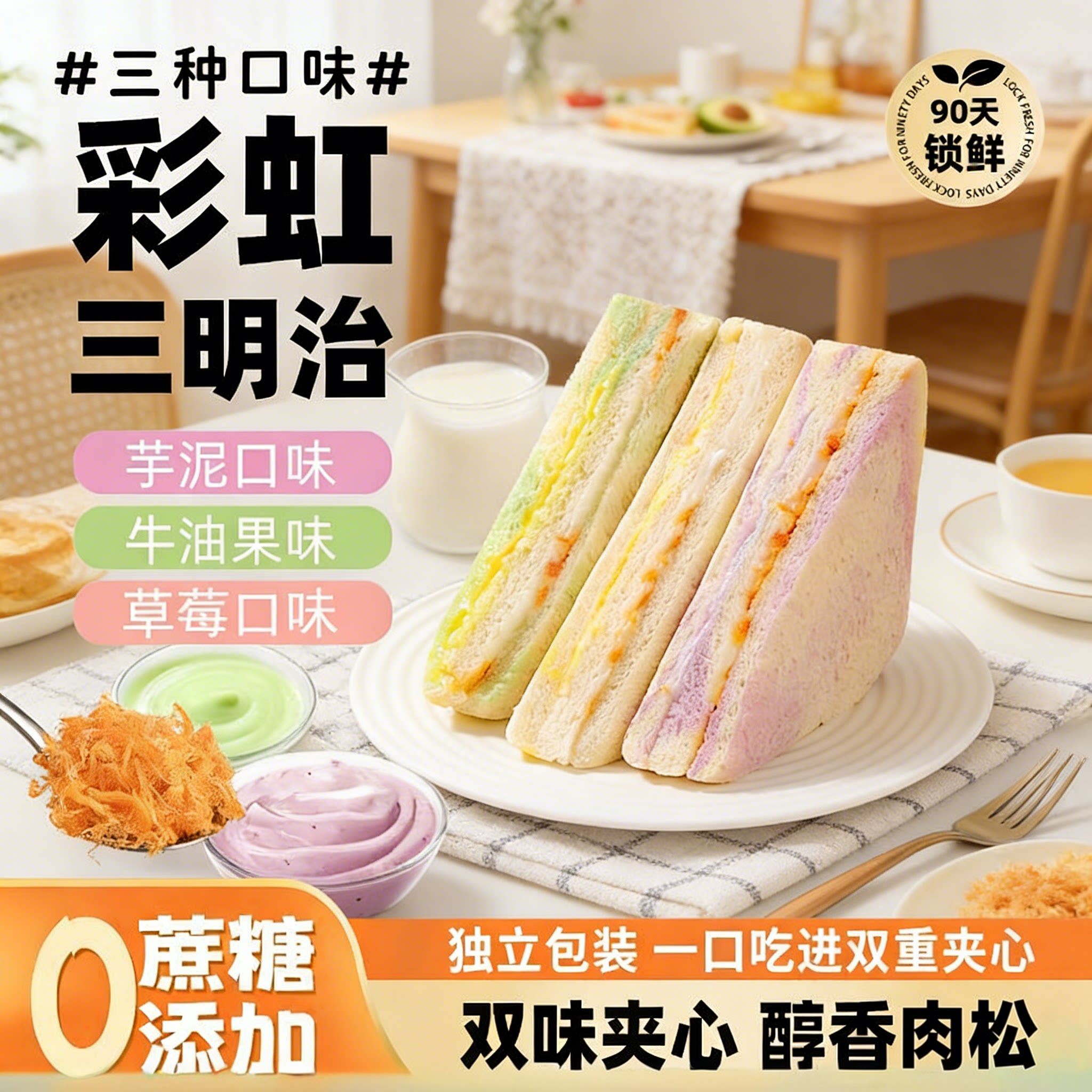 三明治面包牛油果早餐面包饱腹