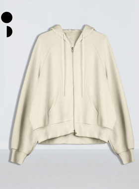 未知未觉25冬新品宽松长袖纯棉简约百搭连帽卫衣外套女W441V11561