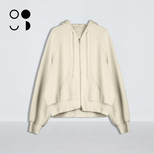 未知未觉25冬新品宽松长袖纯棉简约百搭连帽卫衣外套女W441V11561