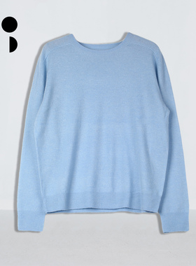 未知未觉2025冬新品绵羊毛慵懒风圆领宽松长袖针织衫女W441M24069