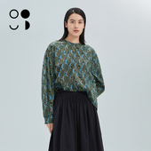 未知未觉原创印花时尚 W211Z11441 t恤女春秋新品 薄款 圆领套头长袖