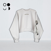 字母印花美式 未知未觉时尚 圆领套头宽松长袖 复古卫衣女W442V29552