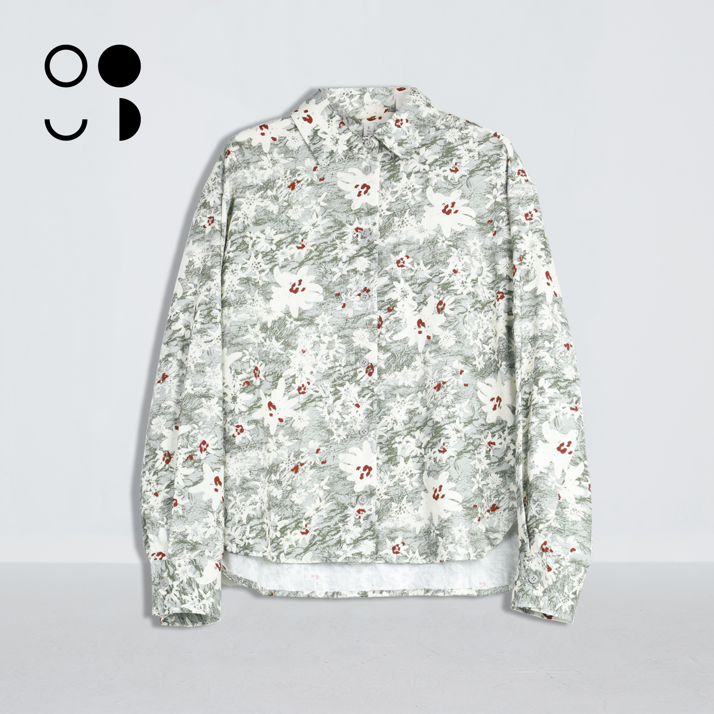 未知未觉25冬新设计感小众印花纯棉宽松长袖文艺衬衫女W442C11324