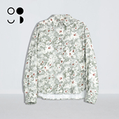 未知未觉25冬新设计感小众印花纯棉宽松长袖 文艺衬衫 女W442C11324