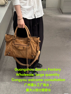 麂皮机车包复古磨砂皮柳钉包手提斜挎包le city秋冬反绒皮大容量