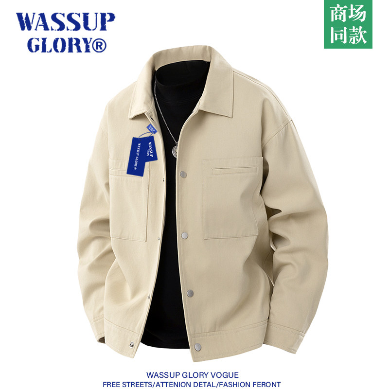 WASSUP GLORY美式飞行夹克男高级感痞帅工装上衣春秋休闲纯棉外套