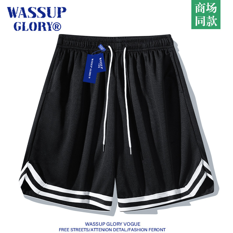 WASSUP GLORY美式篮球运动短裤男夏季潮牌宽松中裤跑步速干五分裤