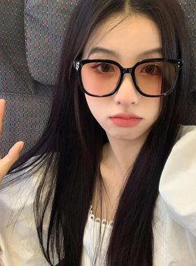 圆形个性前卫女馨帮方黑框太