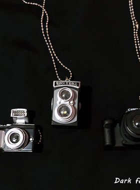 韩国ins原宿风闪光吊坠相机项链