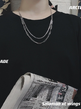 韩国拼接双层复古高街风配饰项链