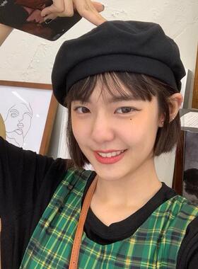 薄款新款春秋棉质贝雷帽女潮ins学生韩版百搭日系甜美可爱南瓜帽