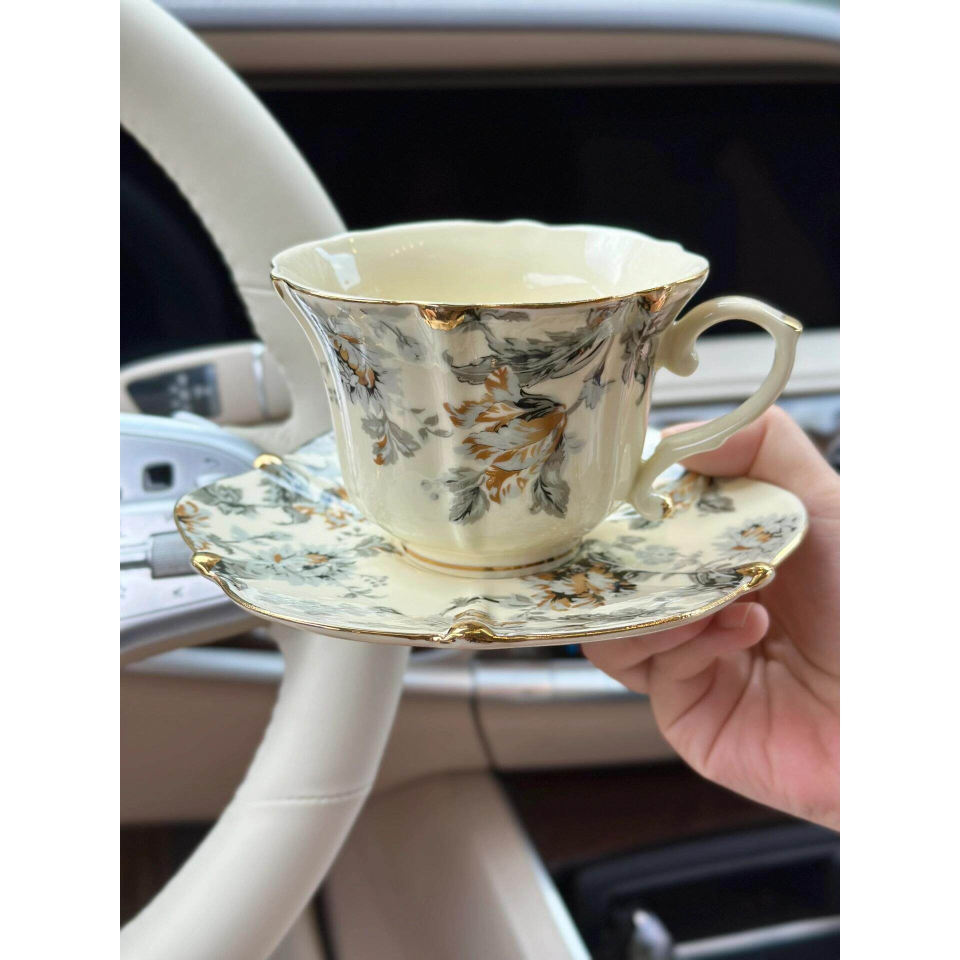 咖啡杯高端精致英式奢华骨瓷宫廷风格杯碟套装法式下午茶小众覆古