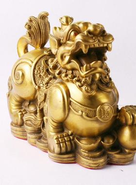 铜钱皮绣摆件超大对皮绣男女开新家办公家具