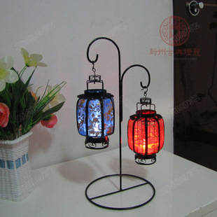 古典 袖珍双桶灯台灯 铁艺 工艺品 礼品 仿古灯笼 装饰 冬瓜 彩灯