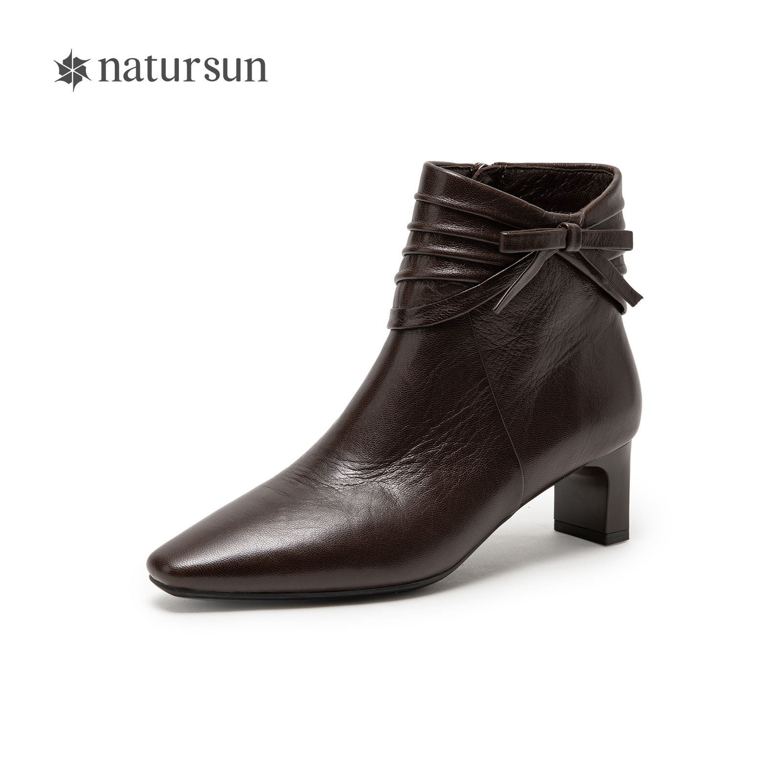 natursun时尚高跟靴女鞋通勤百搭