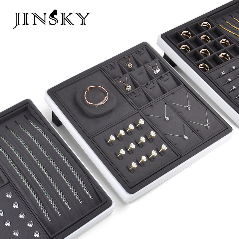 JINSKY/今仕爵深灰珠宝展示道具套装翡翠玉器耳环戒指项链手镯架