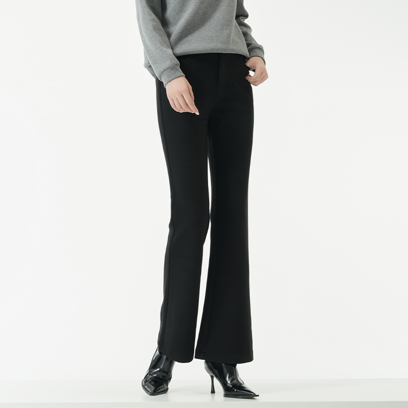 杨门极简风黑色微喇裤