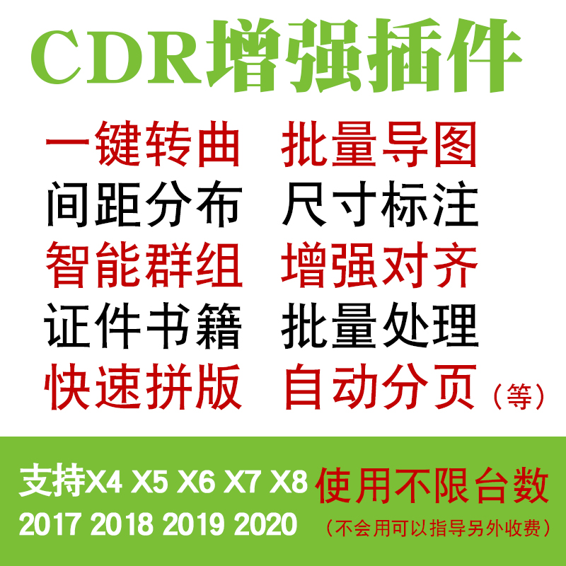 CDR插件 证件照批量处理排版 一键曲线 导出图片自动标注尺寸分页