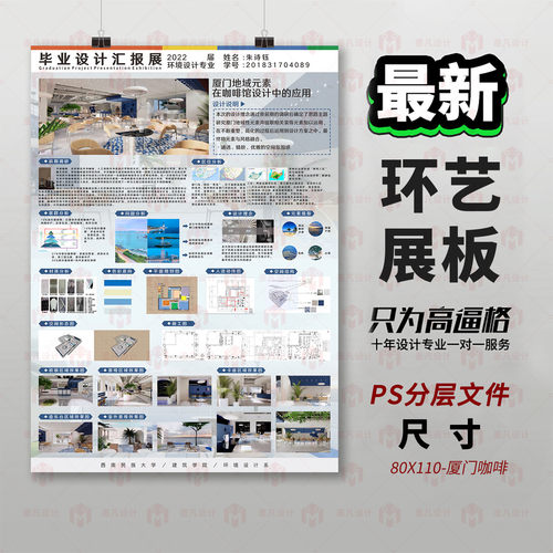 室内设计汇报展板PS模板平面设计3D建模现代简约风格素材