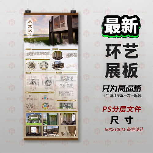 原创环艺设计展板PS模板90X210CM学生作品展示板展板设计排版模板