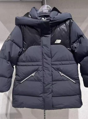 NEW BALANCE/NB2025冬儿童连帽防风保暖鹅绒中长款羽绒服7PF43042