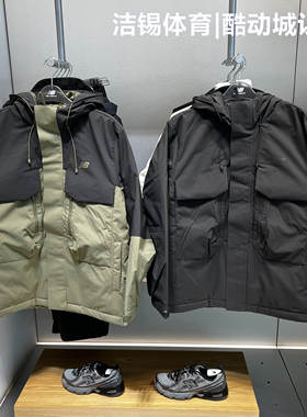 New Balance/NB2025冬休闲保暖防风连帽工装羽绒服外套男AMJ54307