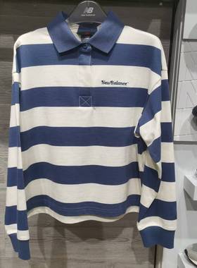 特价清仓New Balance/NB春条纹薄款套头衫卫衣长袖T恤女NFF12052