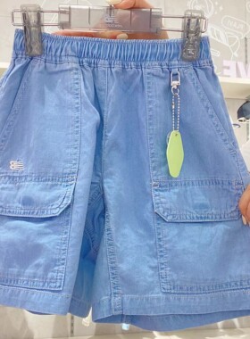 NEW BALANCE/NB2025夏男女童运动透气短裤休闲牛仔五分裤7VF22073