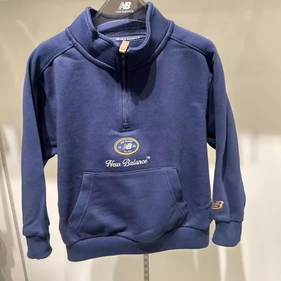New Balance/NB童装26春新品男女童半高领拉链运动卫衣7ZG1E083
