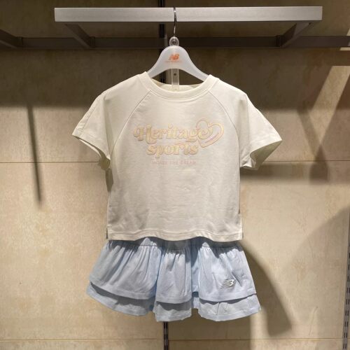 NB童装女童夏季短袖泡泡裙两件套