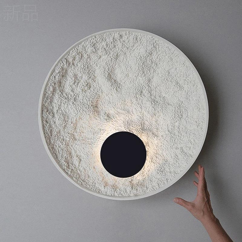 设计师北欧极简黑白圆形壁画客厅背景现代艺术挂画酒店别墅装饰画图片