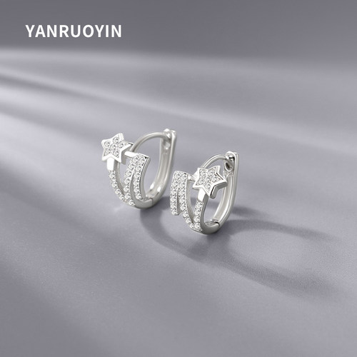 言若银纯银流星耳扣气质百搭新款