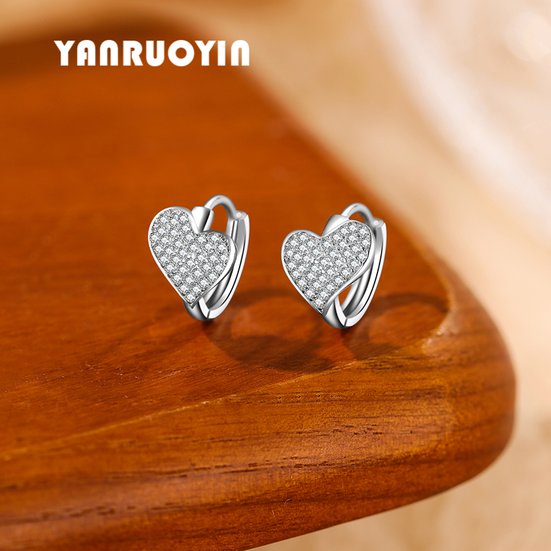 999纯银爱心耳扣轻奢满钻