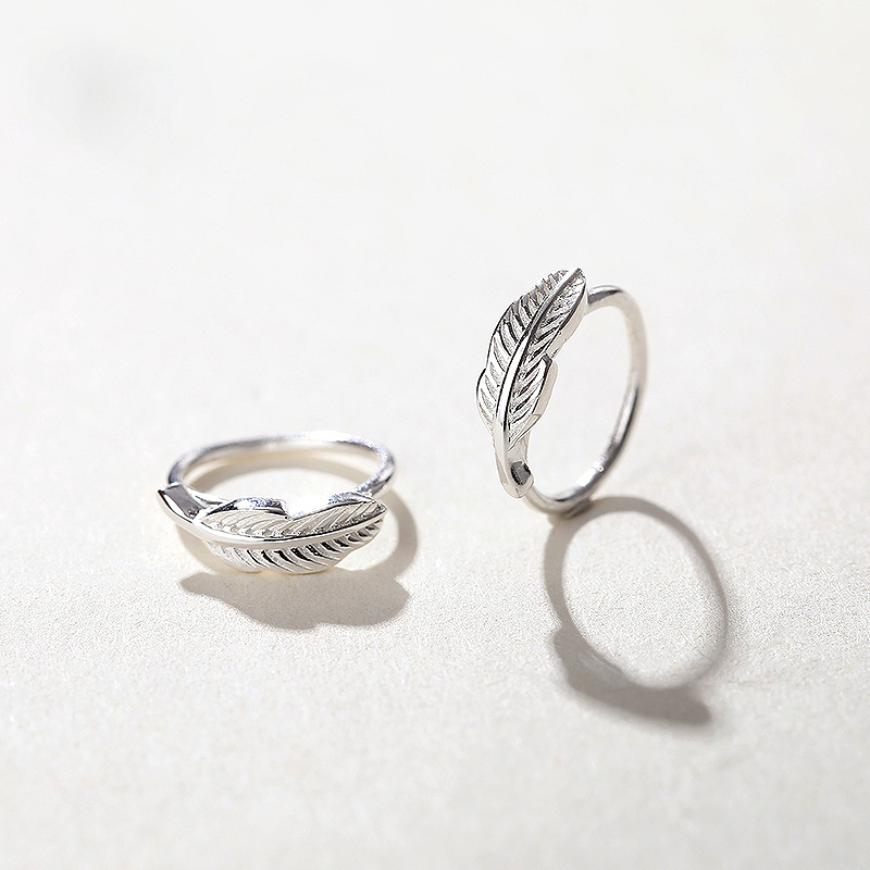 纯银羽毛韩国睡觉不用摘耳圈