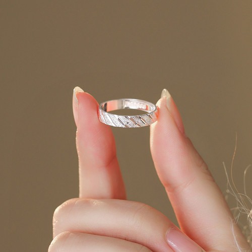 999足银戒指女纯银精致气质活口指环简约百搭通勤时尚中食指戒子