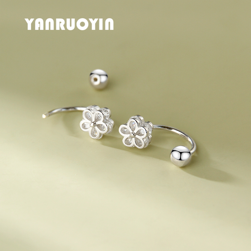 925银耳钉女双层花朵甜美百搭弯钩免摘森系小清新精致简约养耳洞,饰品/流行首饰/时尚饰品新,银饰耳饰,淘宝优惠券,粉丝福利购,淘宝优惠卷