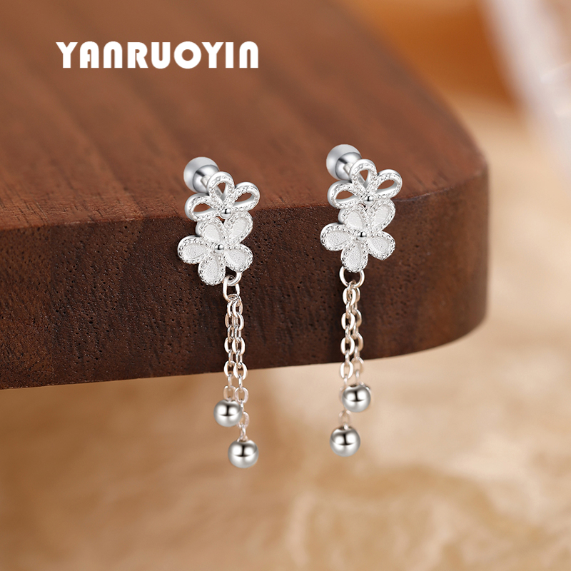 999足银耳钉纯银森系花朵耳饰甜美可爱流苏森系小清新养耳洞免摘,饰品/流行首饰/时尚饰品新,银饰耳饰,淘宝优惠券,粉丝福利购,淘宝优惠卷