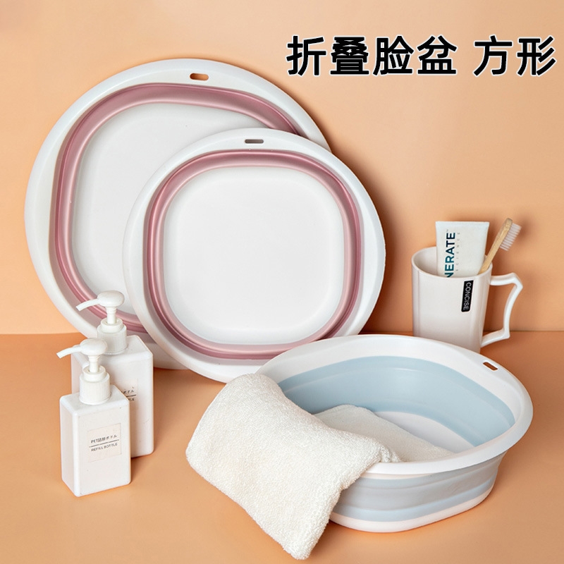 加厚大号折叠盆洗脸盆户外旅行便携式家用婴儿塑料盆学生宿舍盆子