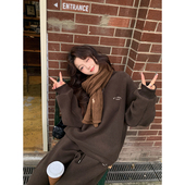 套装 LIL 刺绣休闲圆领卫衣 抽绳拖地裤 CHER 重磅400g云朵绒美式