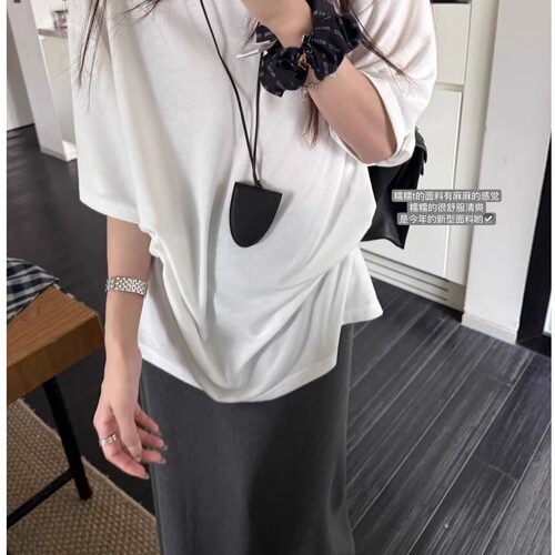 宽松中袖短袖T恤衫上衣女夏新款